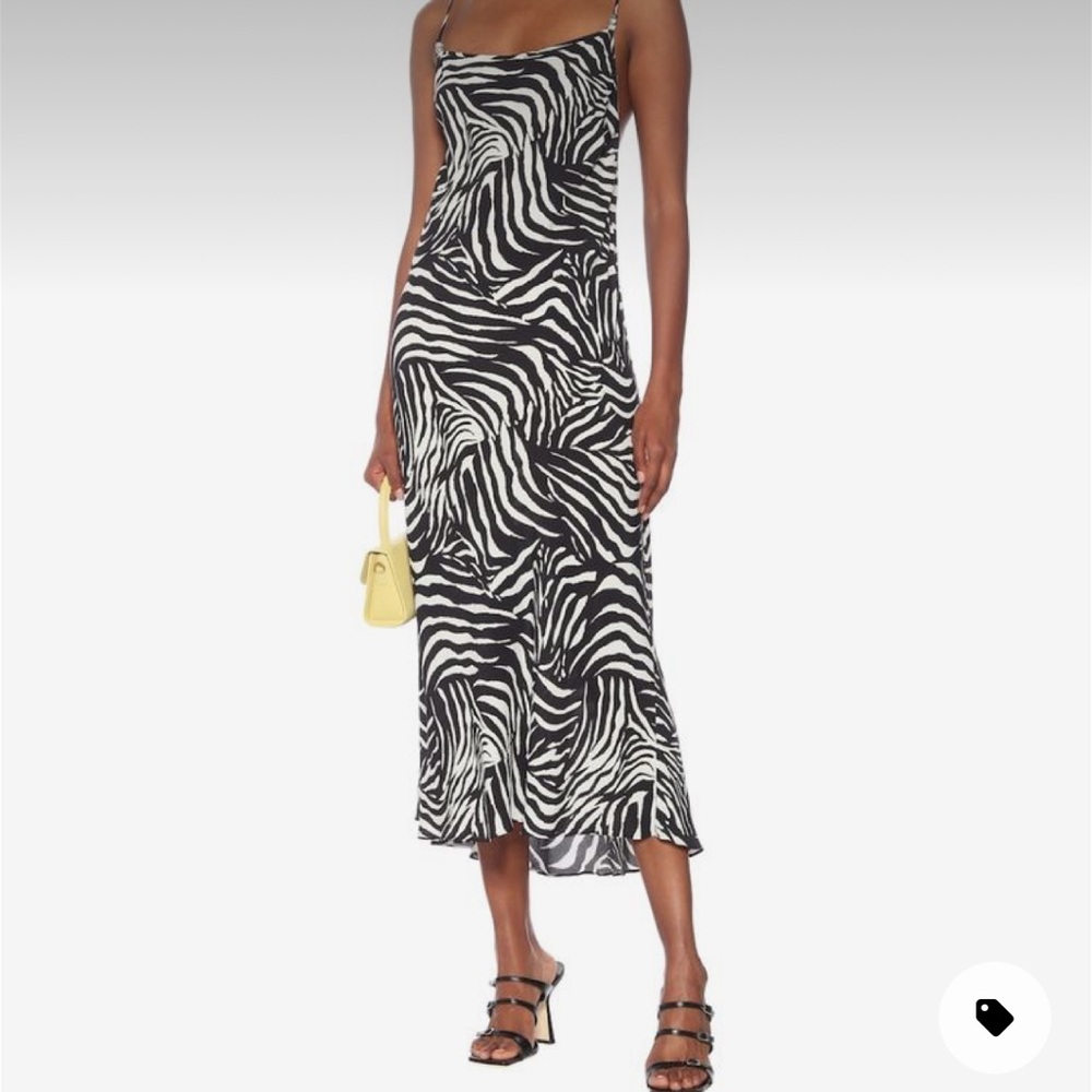 Silky Satin Zebra Slip Dress